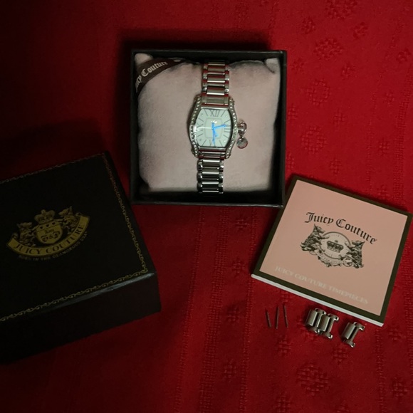 LADIES JUICY COUTURE SILVER TONE CRYSTAL WATCH - Picture 12 of 16